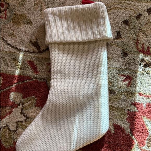 NEW White Knit Christmas Stocking with Red 'K' - Picture 3 of 3